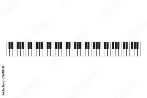 Photography Piano full keyboards vector illustrations.