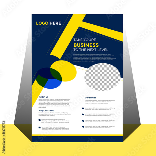  business flyer, brochure, magazine or flier mockup in bright colours. perfect for creative professional business. vector template 
Geometric shape Flyer Circle Abstract colourful concepts  