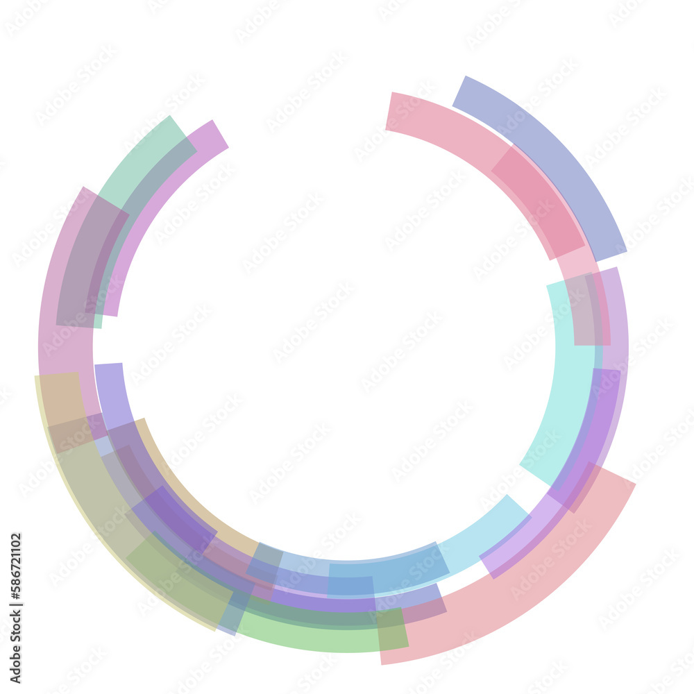Colorful thick lines circle the frame. Colorful thick lines circle the frame.