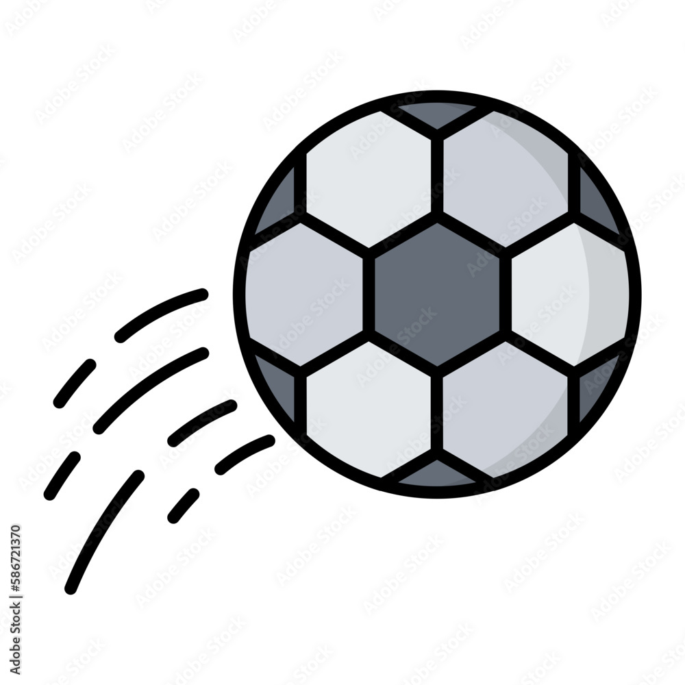 Fototapeta premium Ball Kick Line Color Icon