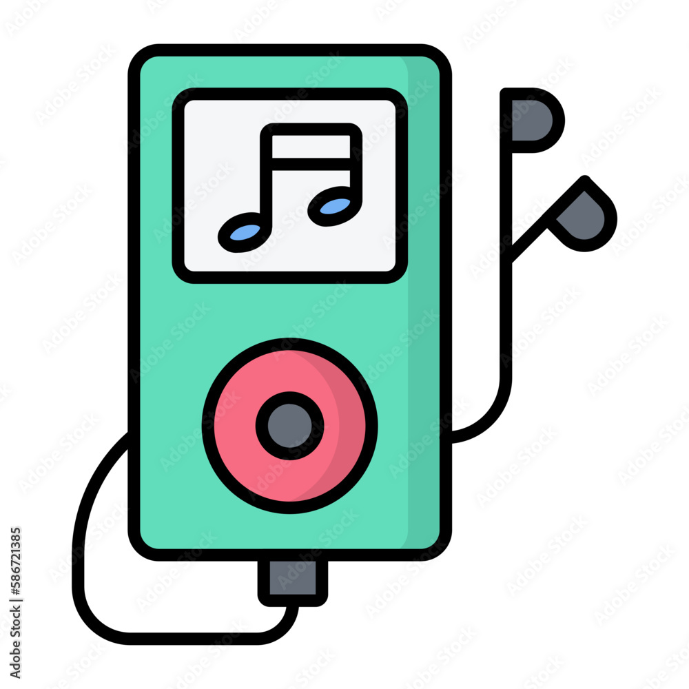 Music Player Line Color Icon Music Player Line Color Icon