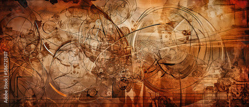 generative ai illustration of a background pattern in the style of Leonardo da Vinci photo