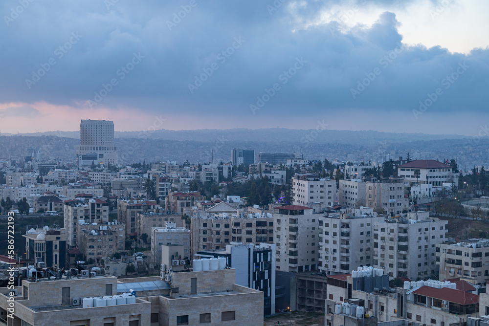 Amman, Jordan The city skyline in the early morning 