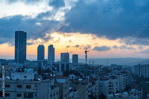 Amman, Jordan The city skyline in the early morning 