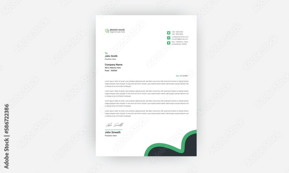 Simple creative modern letter head templates for your project design, Vector illustration,A4 size