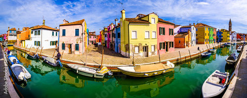 famous colorful facades in Burano - Italy