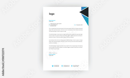 Simple creative modern letter head templates for your project design, Vector illustration,A4 size