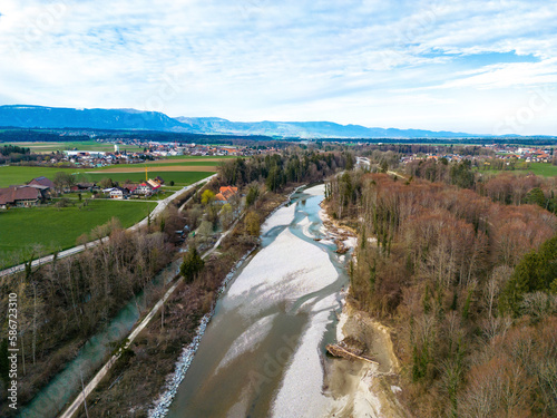 Fluss Emme mit Revitalisierung Ämmeschache-Urtenesumpf Gemeinde Utzenstorf & Bätterkinden Bern Schweiz	
 photo