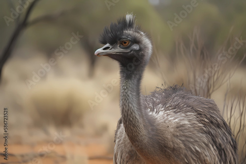 Emu - Australia - A flightless bird species known for its speed and endurance (Generative AI)