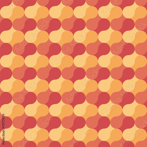 Wallpaper Mural Red and Orange Two Tone Ogee Seamless Vector Repeat Pattern Torontodigital.ca