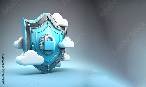 Cloud storage. Internet data protection. generative AI photo