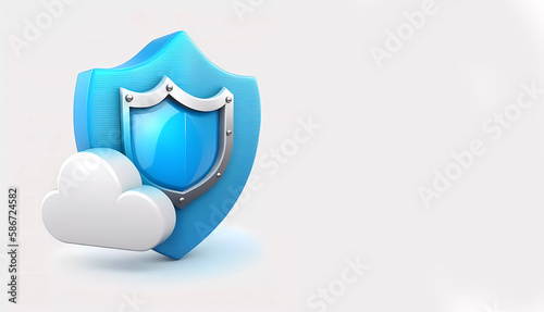 Cloud storage. The banner is white. Internet data protection.