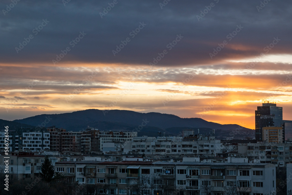 Typical residential building in city of Sofia, Bulgaria