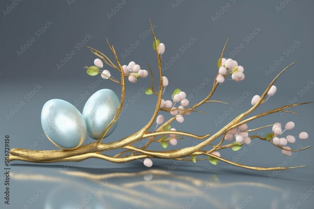 A collection of easter eggs on a table Generative ai