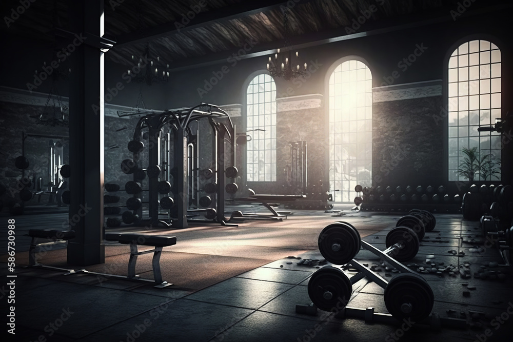 Gym background. Generative AI. Stock Illustration | Adobe Stock