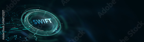 SWIFT. Society for Worldwide Interbank Financial Telecommunications. Financial Banking regulation concept.