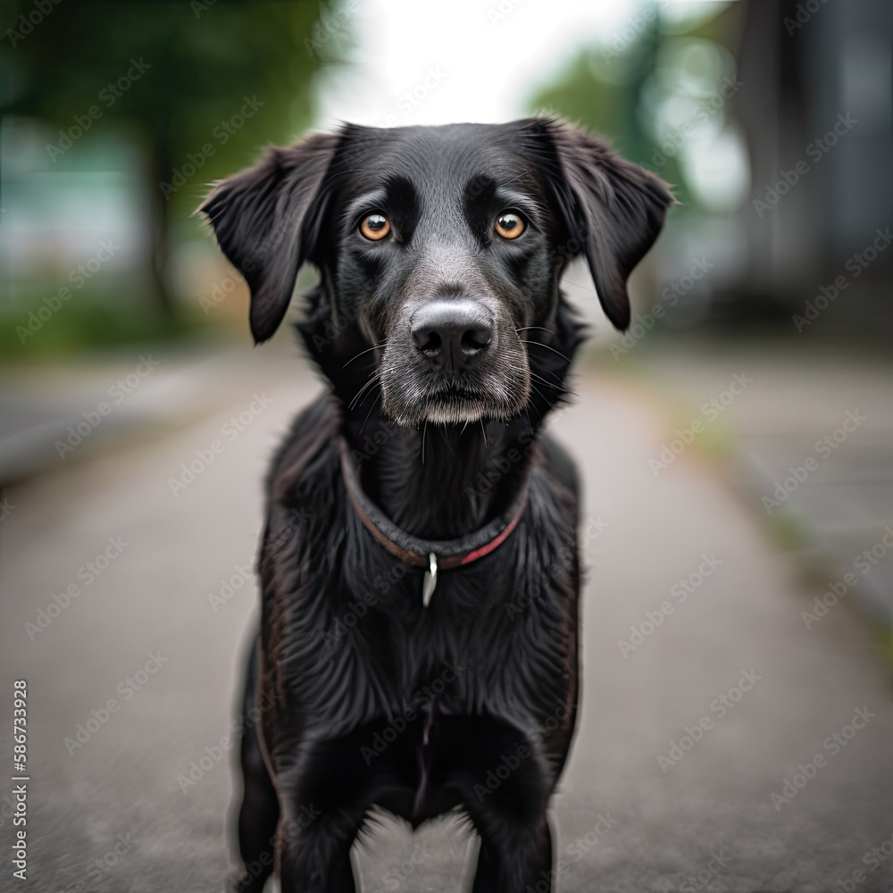 Adorable dog looking towards the camera. Studio photo Adorable dog looking towards the camera. Studio photo