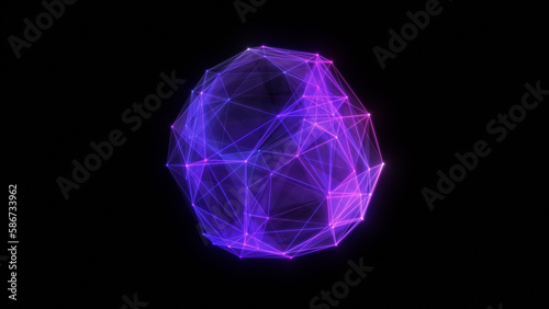 Abstract technology sphere background from lines and dots. Geometrical backdrop
