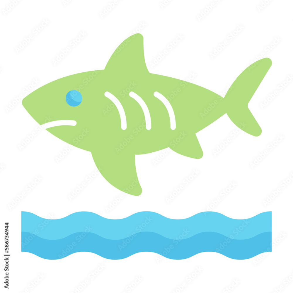 Obraz premium Shark Flat Icon