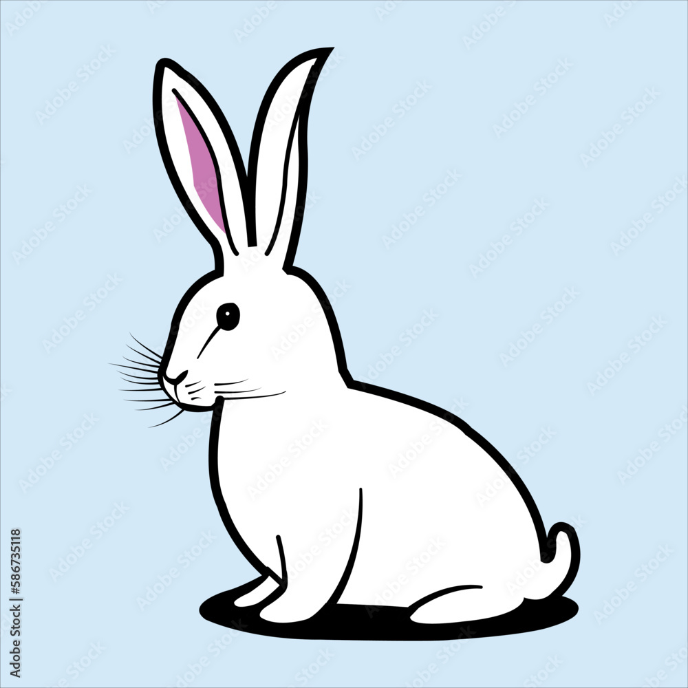 A cute rabbit is sitting on the floor A cute rabbit is sitting on the floor