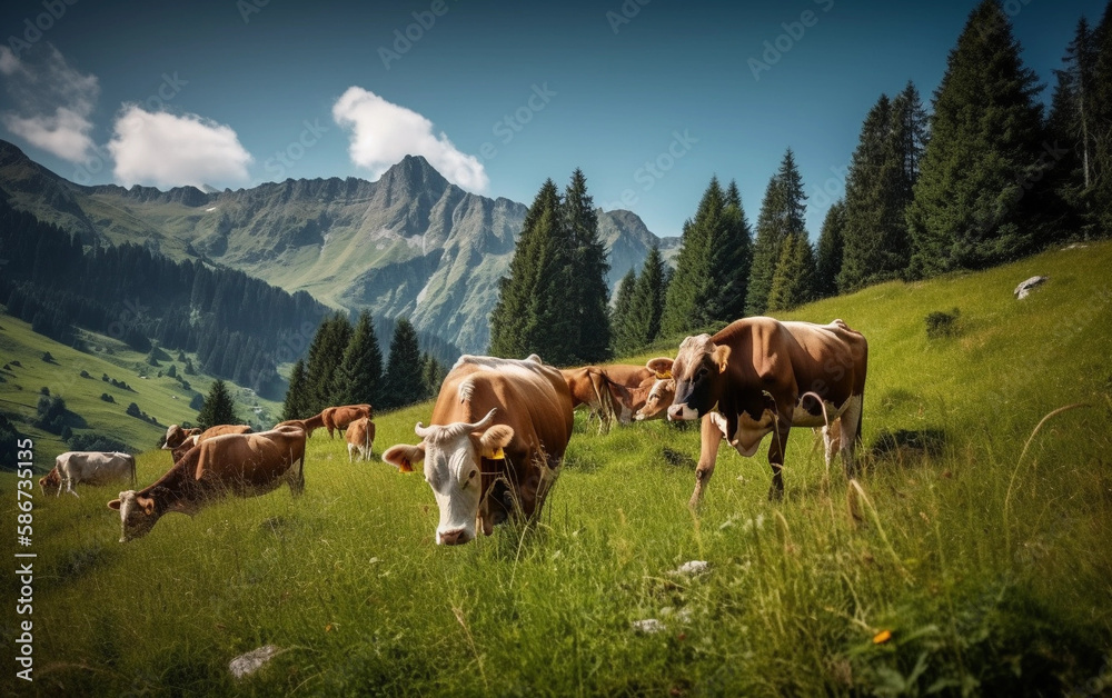 cows on the meadow