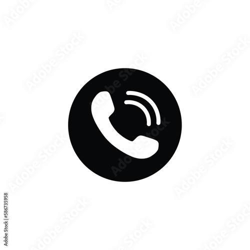 phone ringing icon round black background