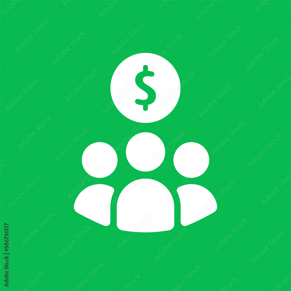 white people team icon with dollar sign like shareholders white people team icon with dollar sign like shareholders