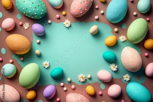 easter eggs on a background