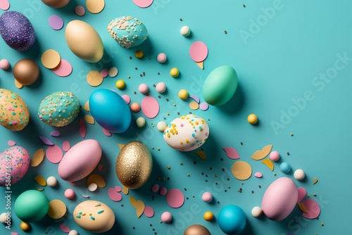 easter eggs on a background