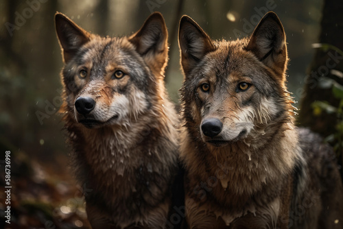 Portrait of two wolves © Alfred