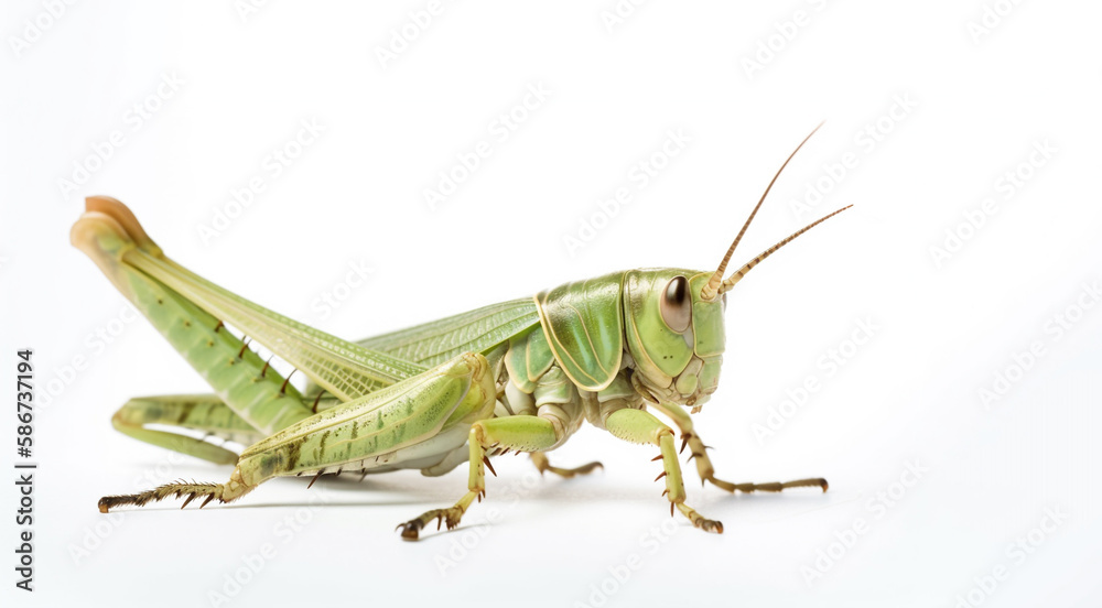 green grasshopper isolated on white Created using generative AI tools. green grasshopper isolated on white Created using generative AI tools.