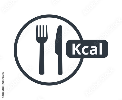 Kcal Symbol with Fork and Knife 