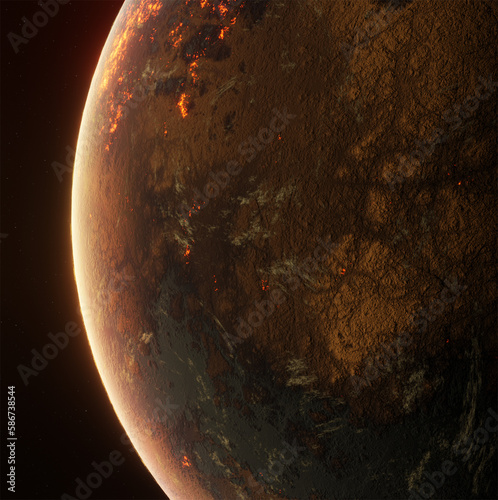 Planet, space, 3d illustration, 3d rendering	