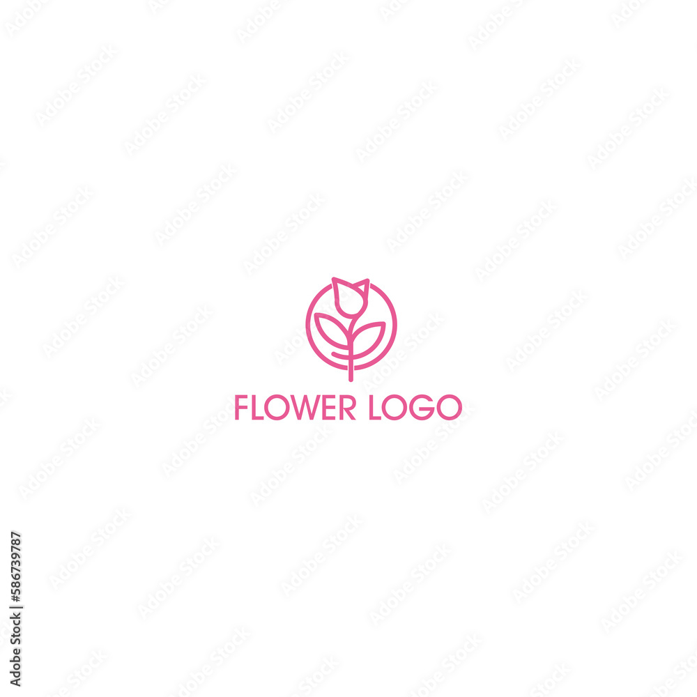 Flower abstract Logo design vector template 