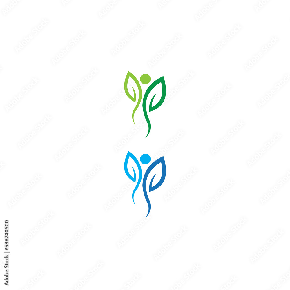 beauty nutrition organis logo design vector illustration