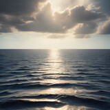 sunset over the sea - Ocean landscape - Ocean calm waves background for design - Generative AI