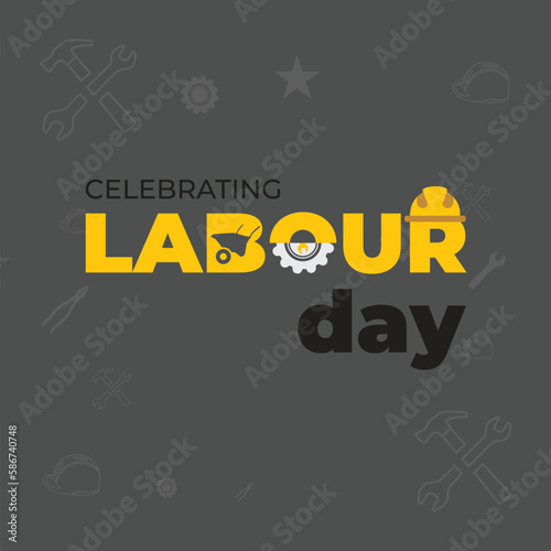 Simple minimal international labour day illustration design