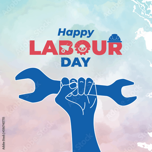 Simple happy international Labour day banner design