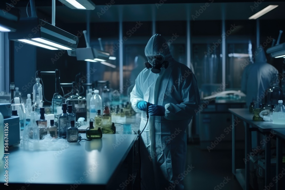 In a Secure High Level Laboratory Scientists in a Coverall Conducting a Research Generative AI
In a Secure High Level Laboratory Scientists in a Coverall Conducting a Research Generative AI