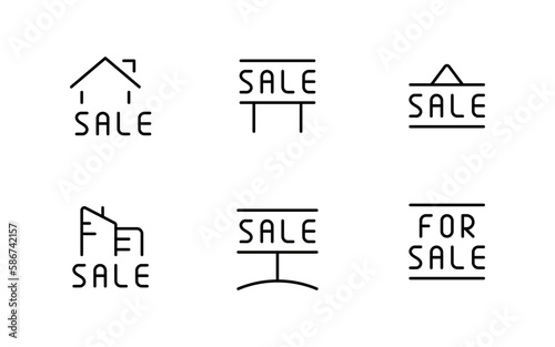 Sale label icon in different style vector illustration. Black sale label icons designed in filled, outline, line and stroke style can be used for web, mobile, ui 