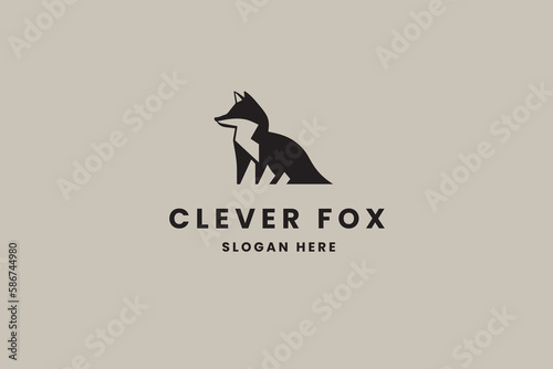 abstract fox logo, animal vector, business brand