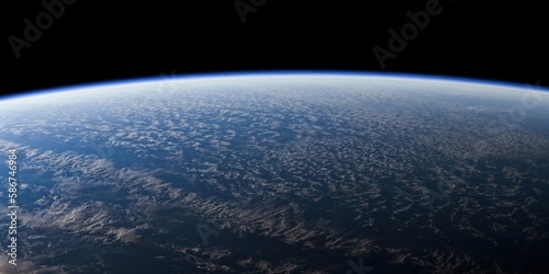 Fototapeta Naklejka Na Ścianę i Meble -  Realistic planet earth in blue and black colors