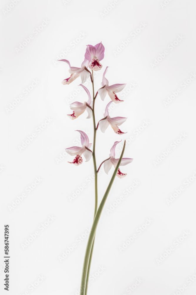 Delicate orchid on white background 