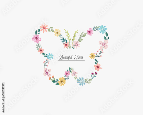 pink butterfly flower positive quote hand 