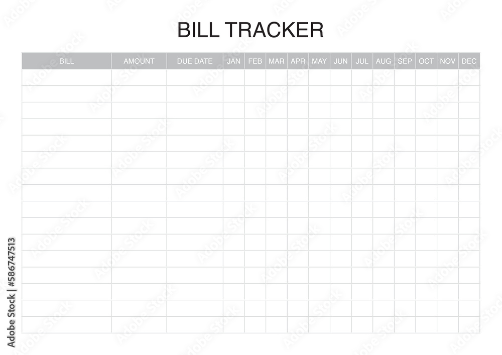 Printable Bill Tracker, simple monthly tracker Printable Bill Tracker, simple monthly tracker
