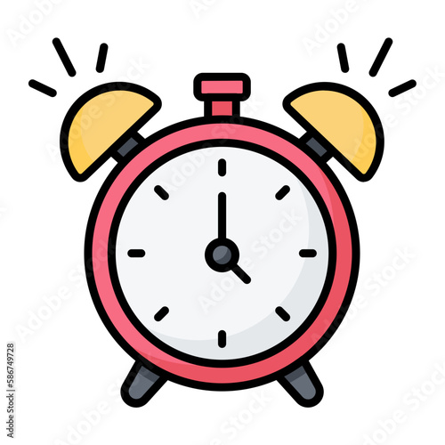 Alarm Clock Line Color Icon