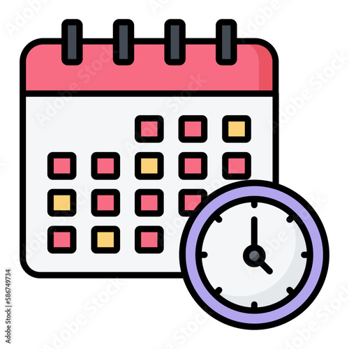 Deadline Line Color Icon