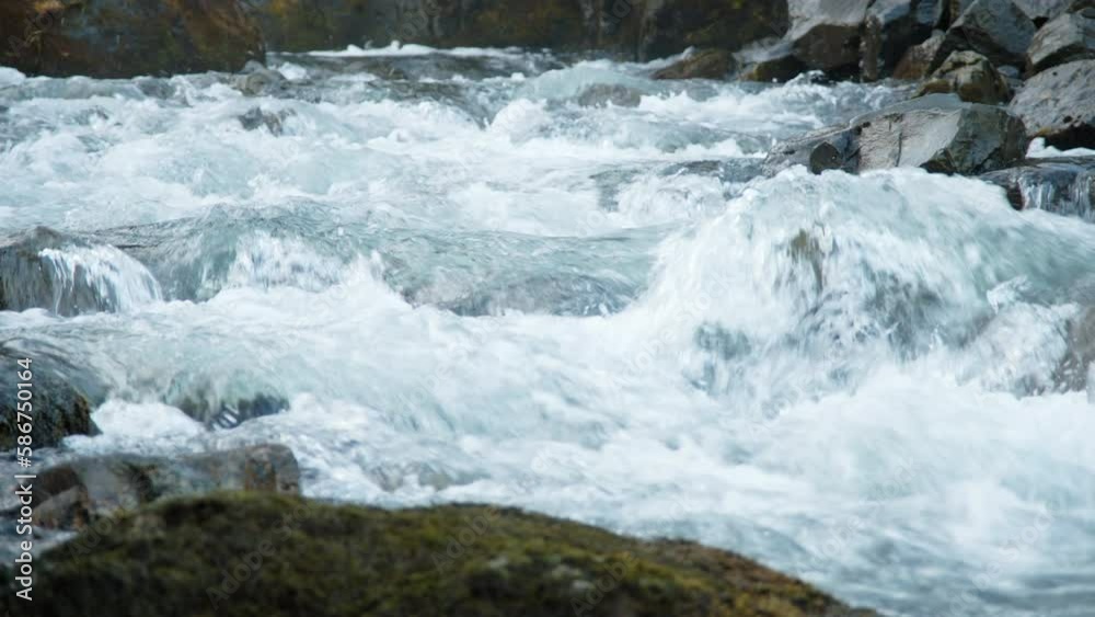Mountain river with pure glacier water at autumn season, beautiful nature volcanic landscape, waterfall in Iceland Mountain river with pure glacier water at autumn season, beautiful nature volcanic landscape, waterfall in Iceland