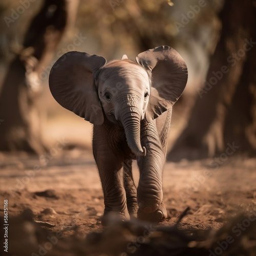 Joyful Jumbo: A Baby Elephant Enjoying a Fun-Filled Day
