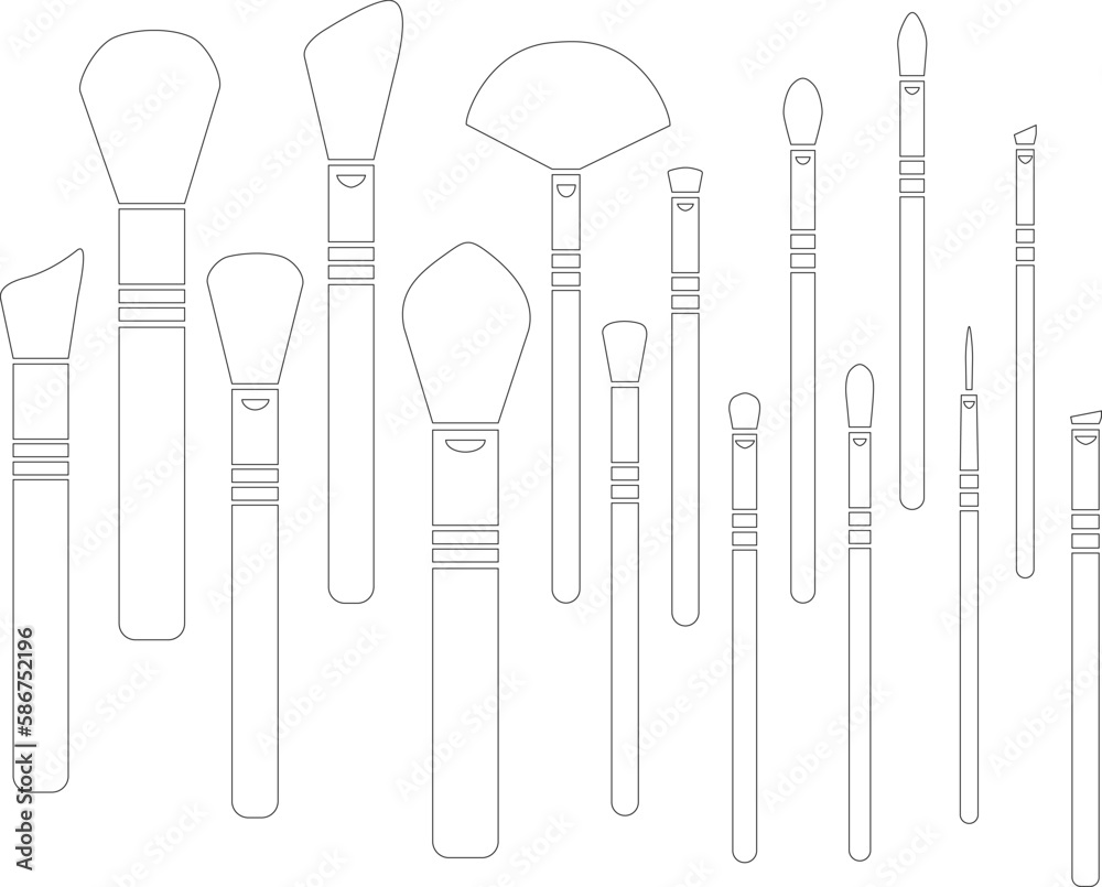 Makeup brush vector mockups of beauty cosmetics design. Makeup brush vector mockups of beauty cosmetics design.